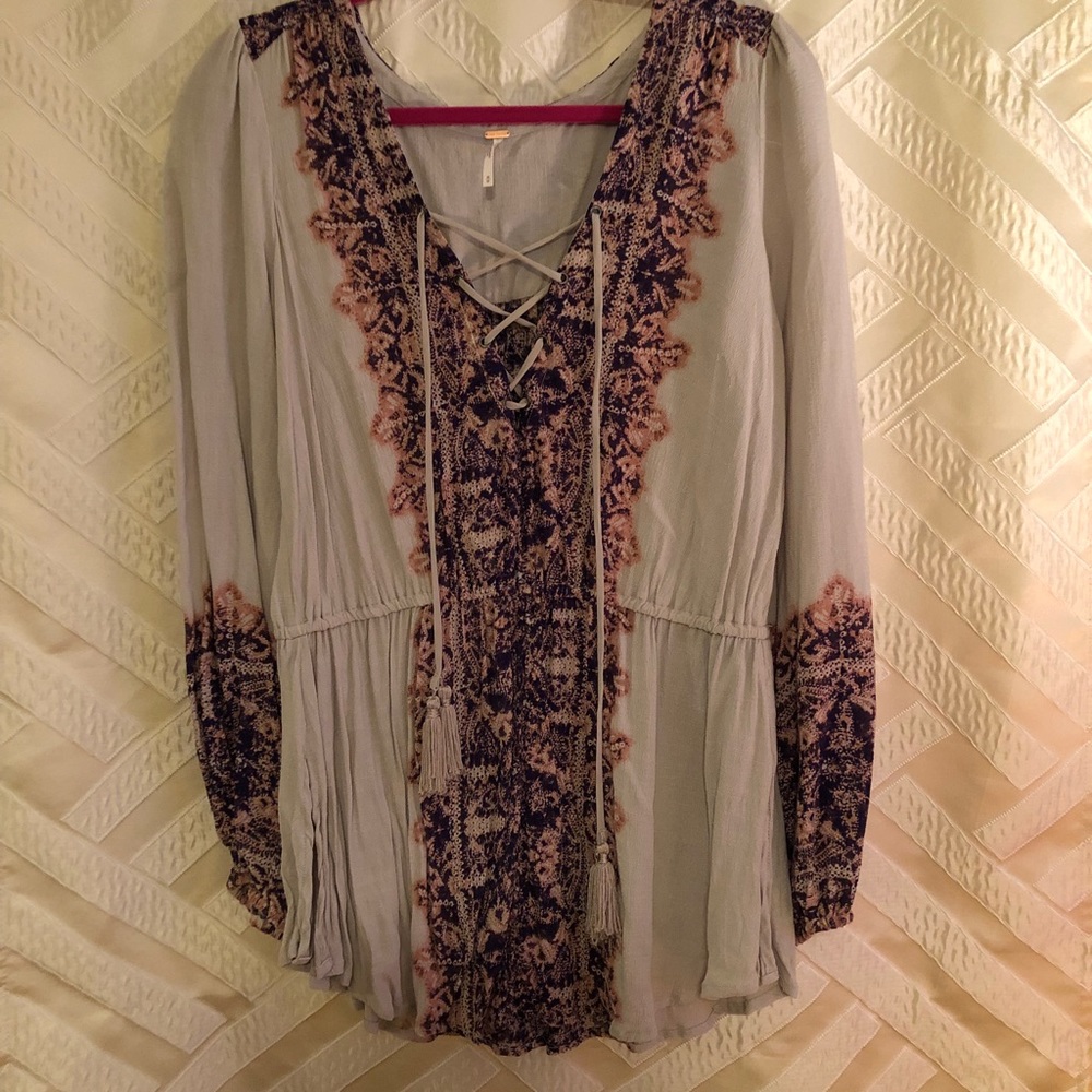 Gray Free People Top